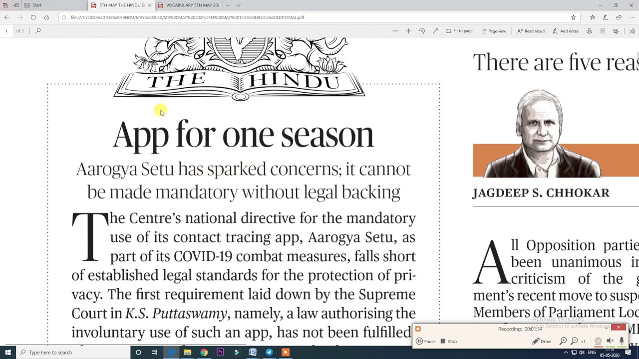 5TH MAY 2020 THE HINDU EDITORIAL ONLY FOR BEGINNERS PART-43 || #newspaperreading