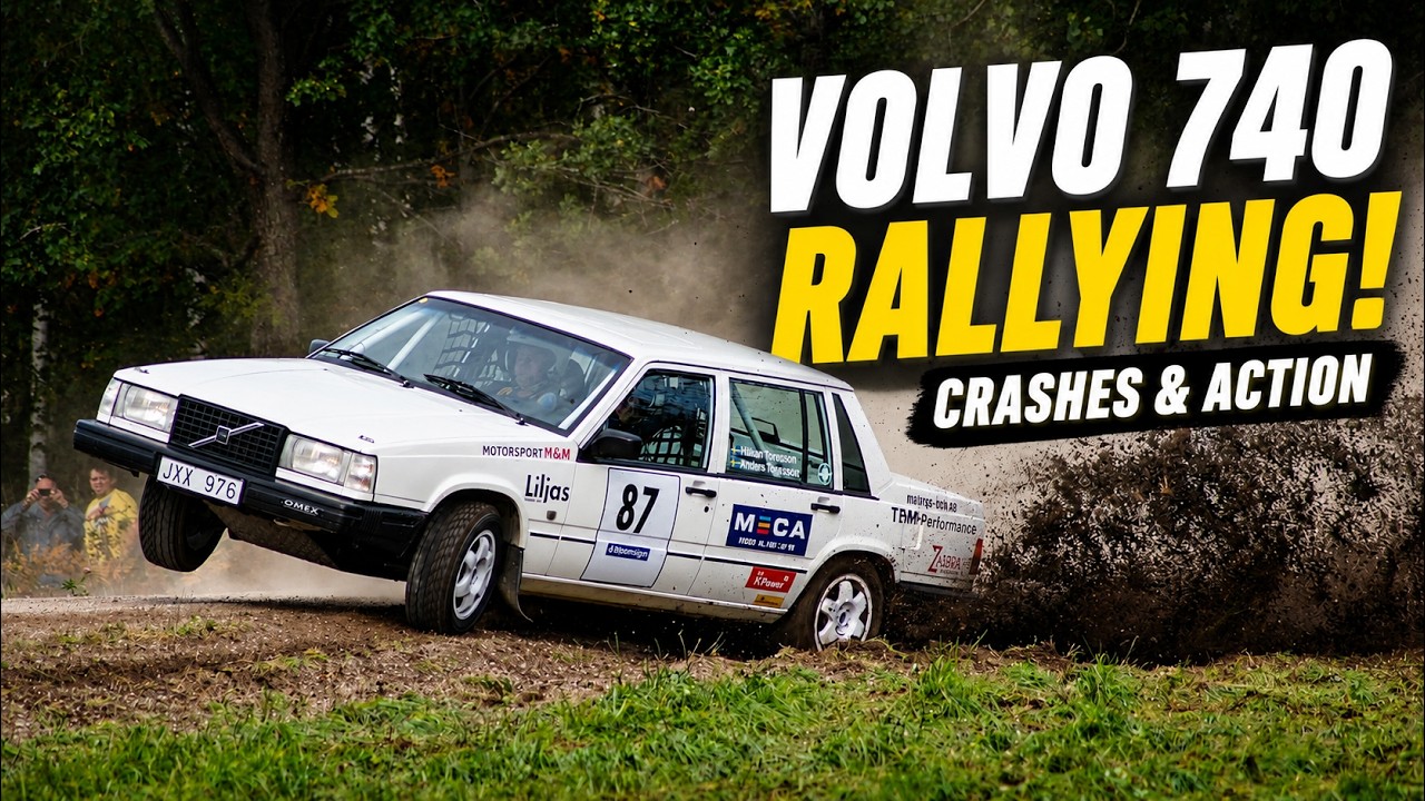 Volvo 740 Rallying! Crashes & Action!
