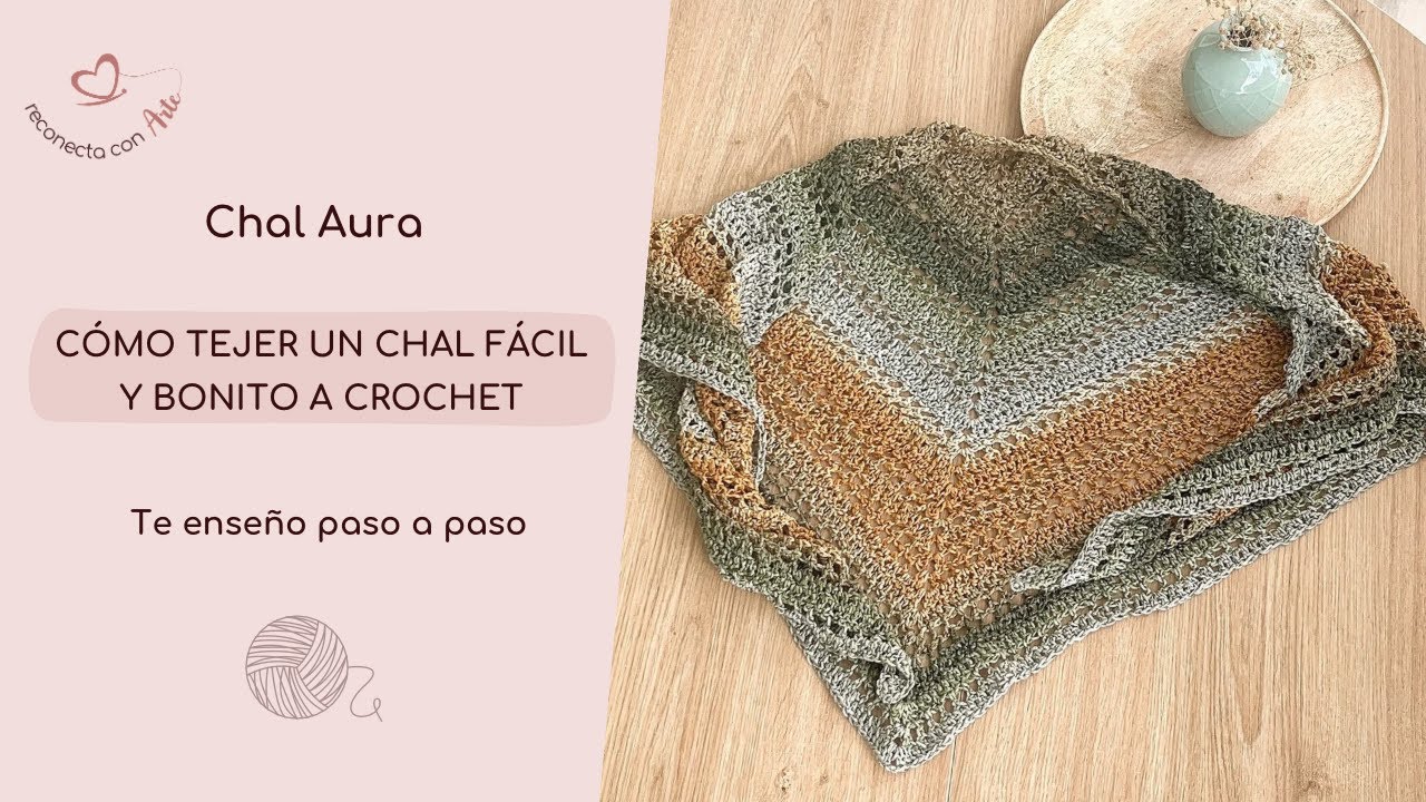 C&oacute;mo tejer un chal f&aacute;cil y bonito a crochet - paso a paso chal crochet
