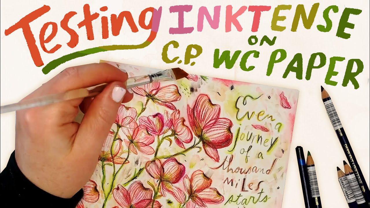 Trying out Inktense pencils on Watercolor paper - Derwent Inktense pencil test review
