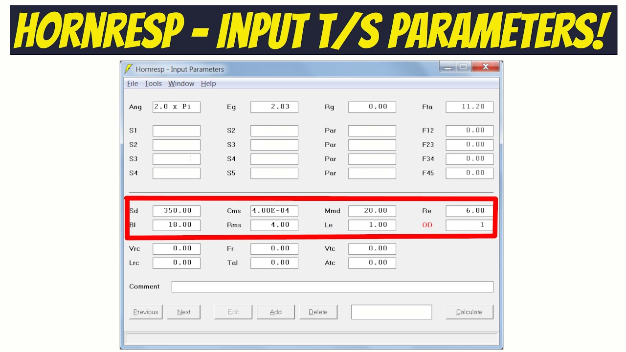 Hornresp Tutorial (Part 1) :- How to Input Driver/Subwoofer TS Parameters & Introduction