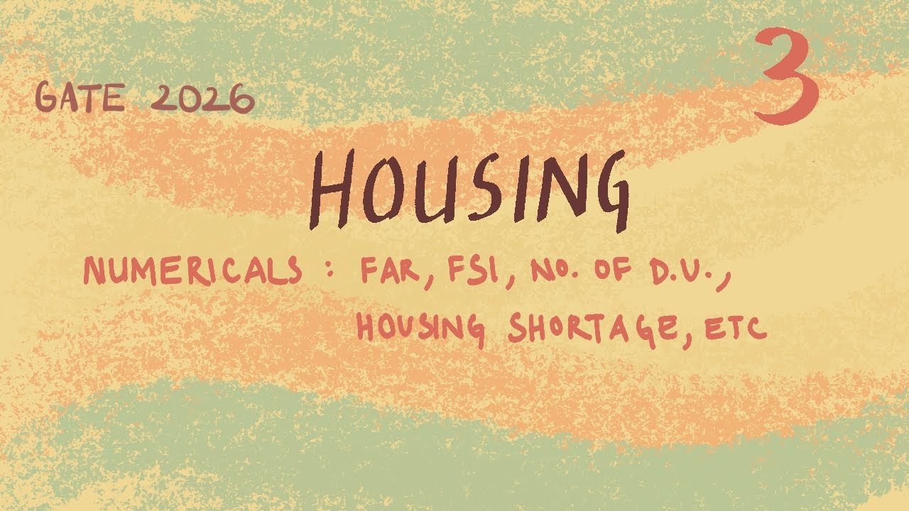 Gate architecture - NUMERICALS | HOUSING | Housing shortage, housing demand, FAR - Part 3