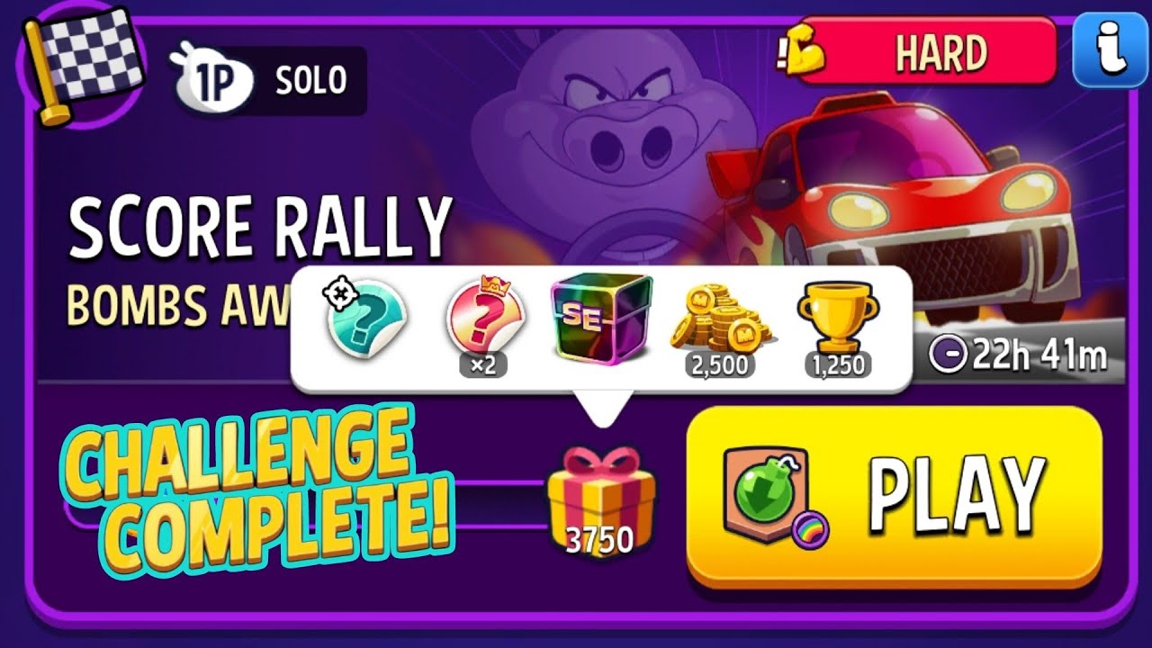Hard Bombs Away Rainbow Match Masters Solo Challenge Score Rally 6 Moves Score 3750