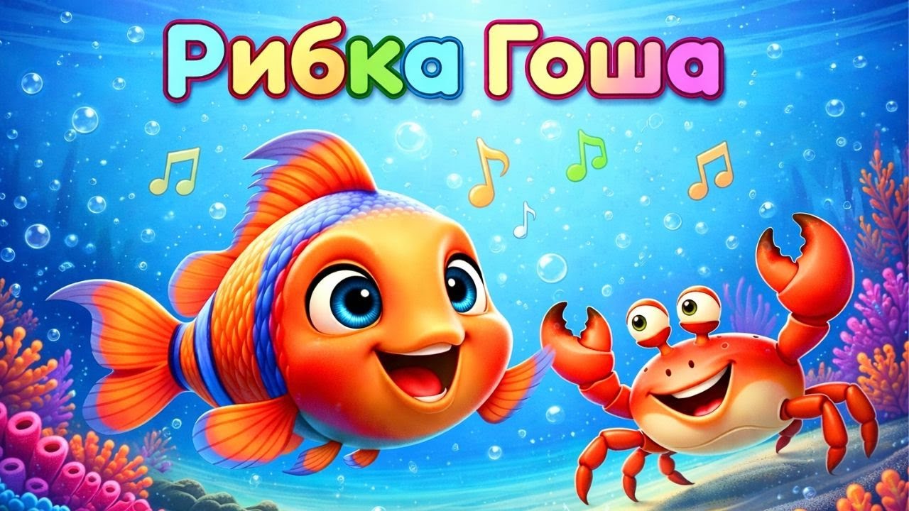 Рибка Гоша 🐠🎵 Музичний мультфільм для дітей 2–4 роки