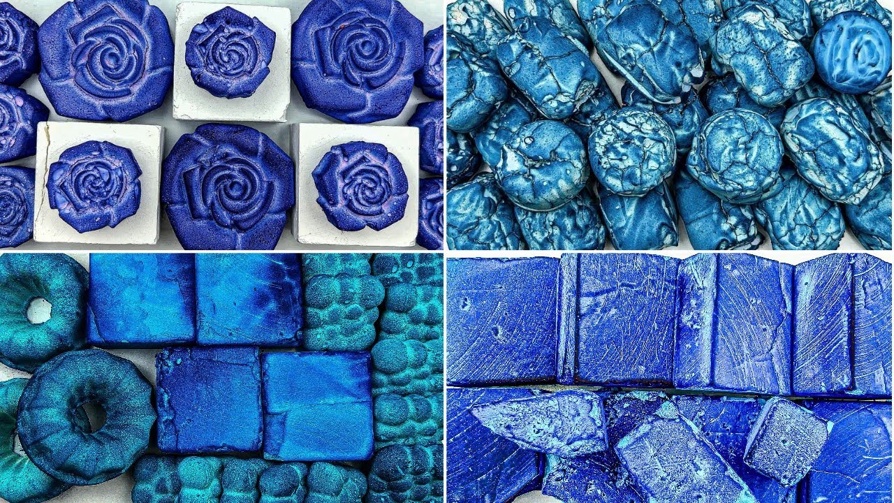*sped up* Satisfying Powdery Crumbly Blues! @Asmrcrispy1520  | Gym Chalk