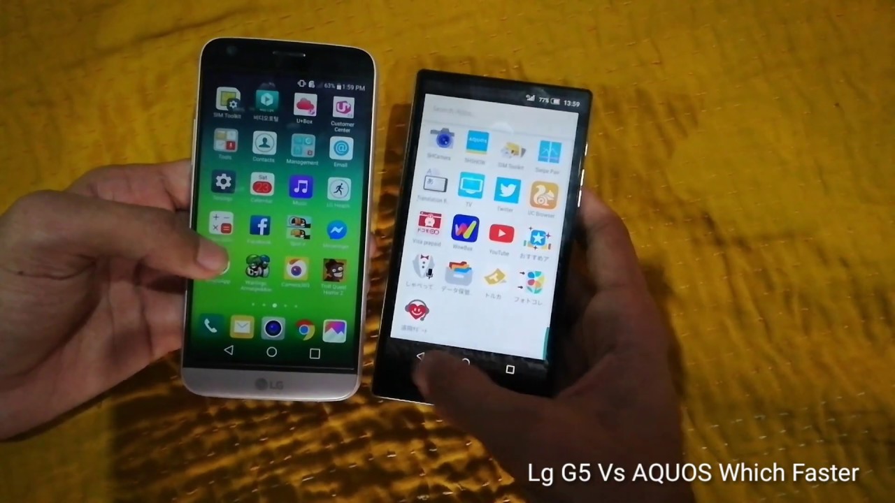 Lg G5 Vs AQUOS sh-03g Speed Test