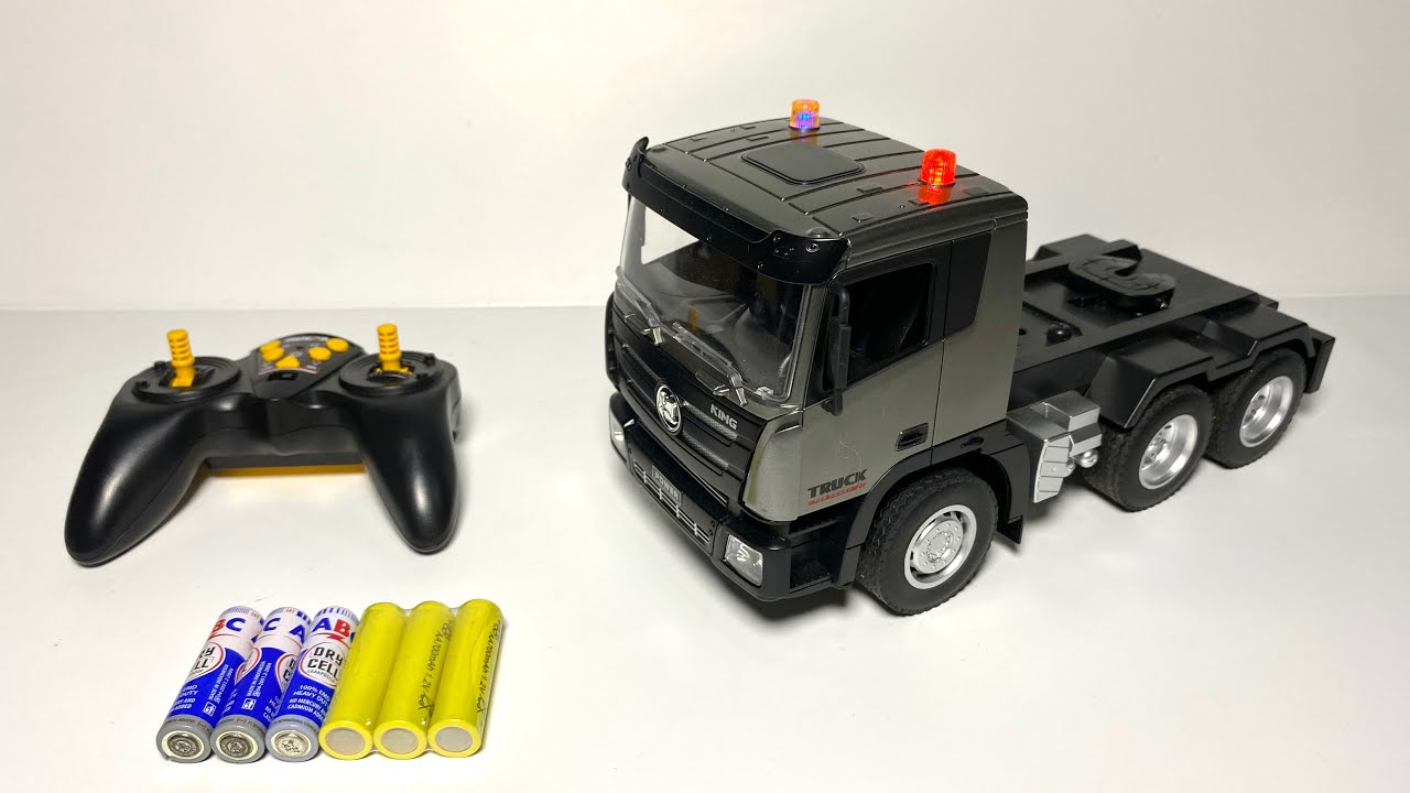 Unboxing Mobil RC Truck Trailer Skala 1:18 - HUINA Truck Remote Control