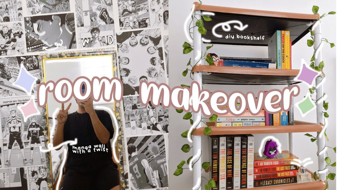 aesthetic room makeover ✨ | manga wall, bookish, functional, cozy (philippines)
