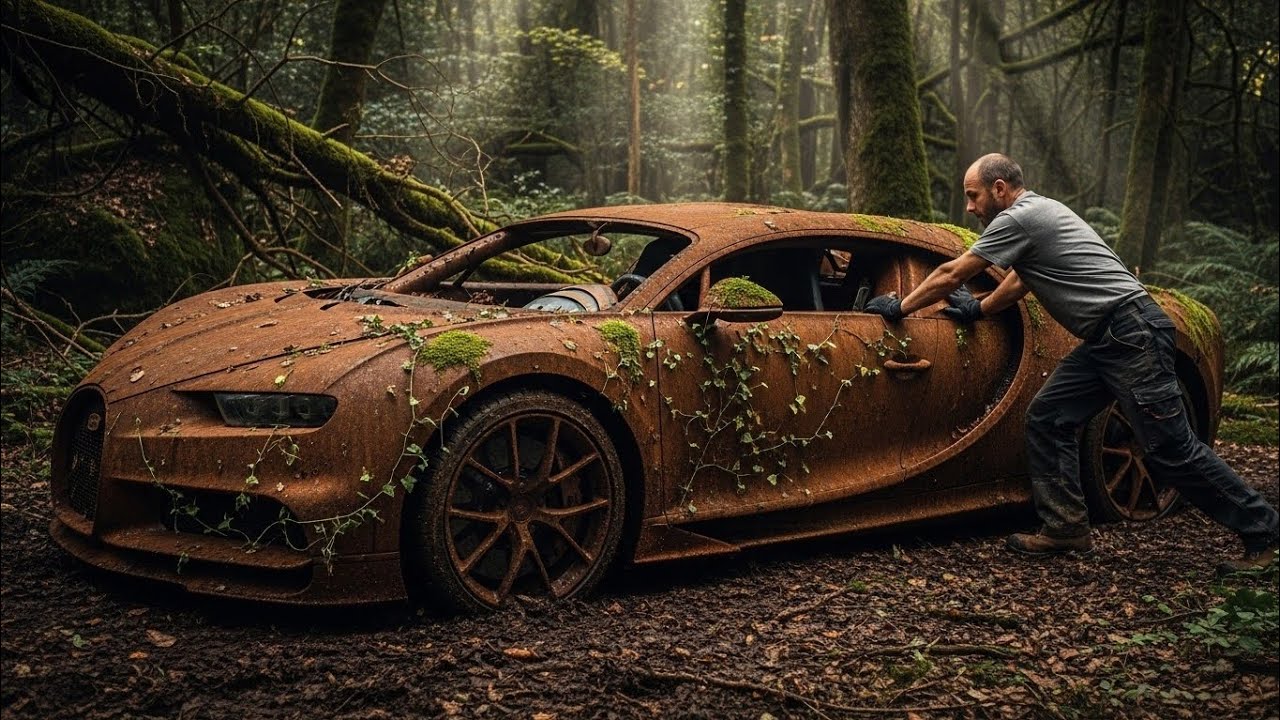 I Found an Abandoned Bugatti Chiron in the Forest | Extreme Rust Restoration ASMR