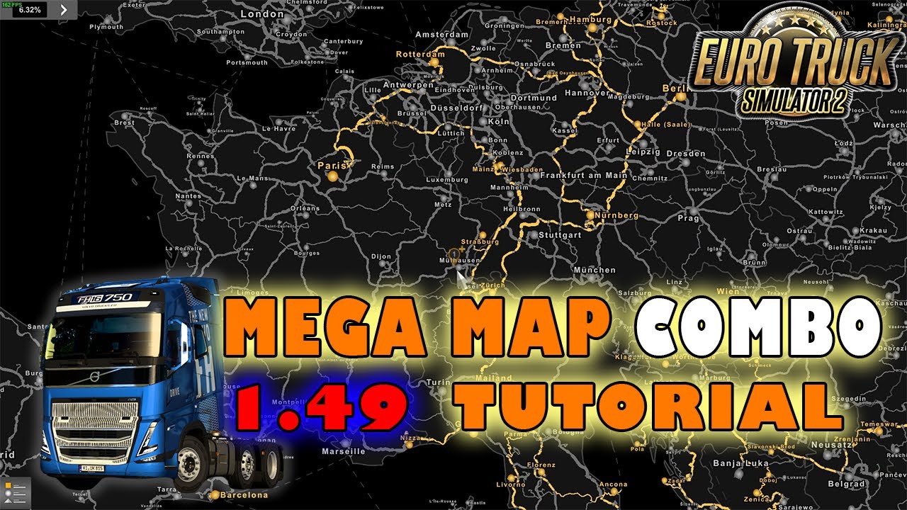 ETS2 1.49 MegaMap Tutorial - Deutsch || ProMods, RusMap etc.