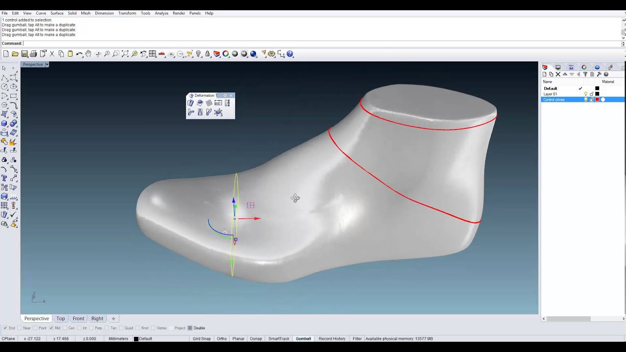 Shoe last deformation