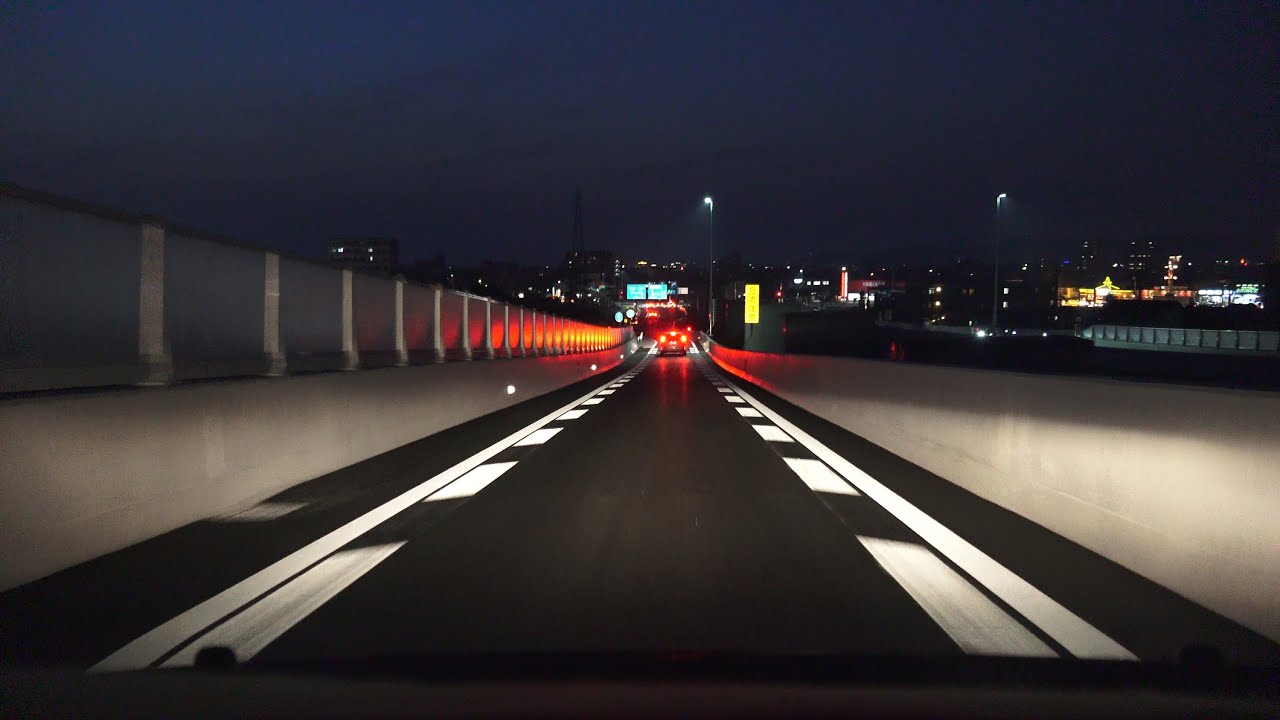 4K　祝・開通　松山外環状道路　市坪IC～余戸南IC　走行してきました　2015年3月21日開通区間