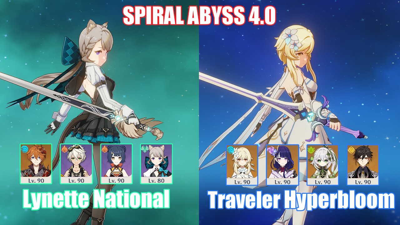 C0 Lynette National & C1 Hydro Traveler Hyperbloom | Spiral Abyss 4.0 | Genshin Impact