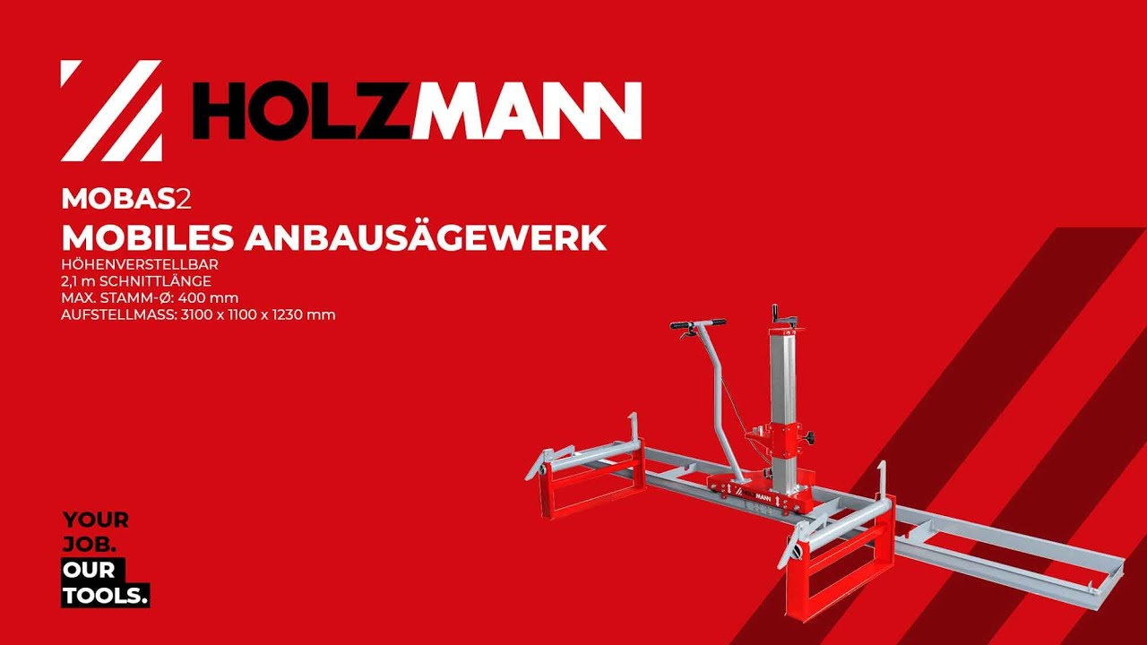 HOLZMANN MOBAS2 mobiles Anbausägewerk / portable chain saw mill) official HOLZMANN
