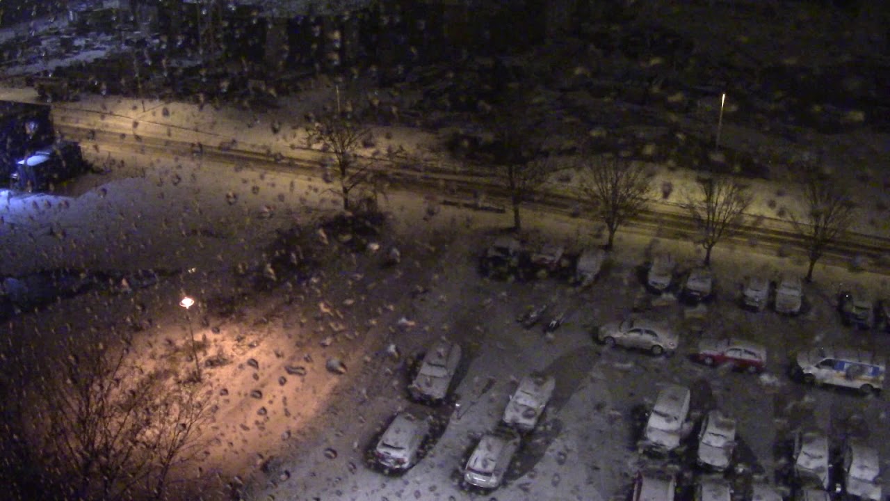 Snow storm in the October 2017 in southern Finland, Espoo, Perkkaa.
