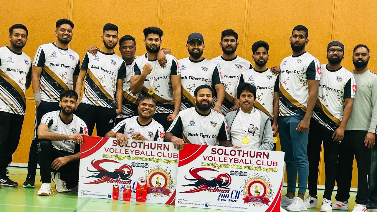 Tamil vollyball 5 side over game Black Tiger A  vs  Zurich A