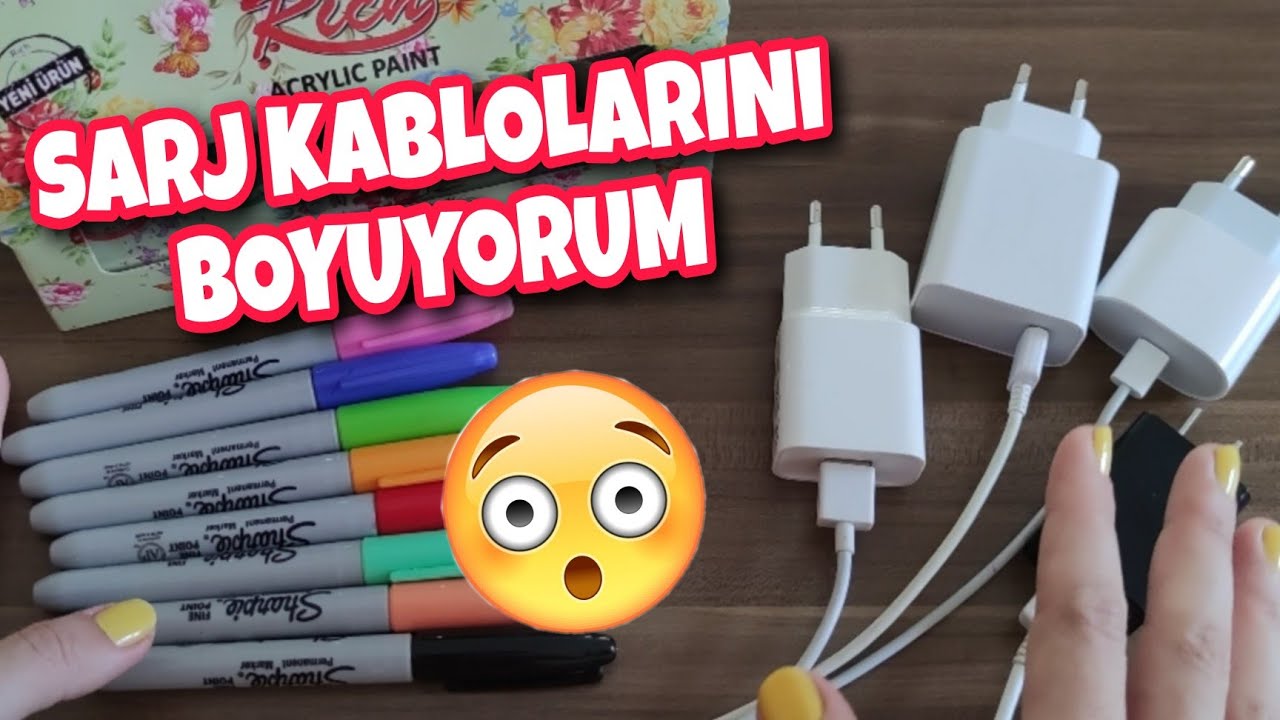 Eşyalarımı boyuyorum! Şarj kabloları karışmasın
