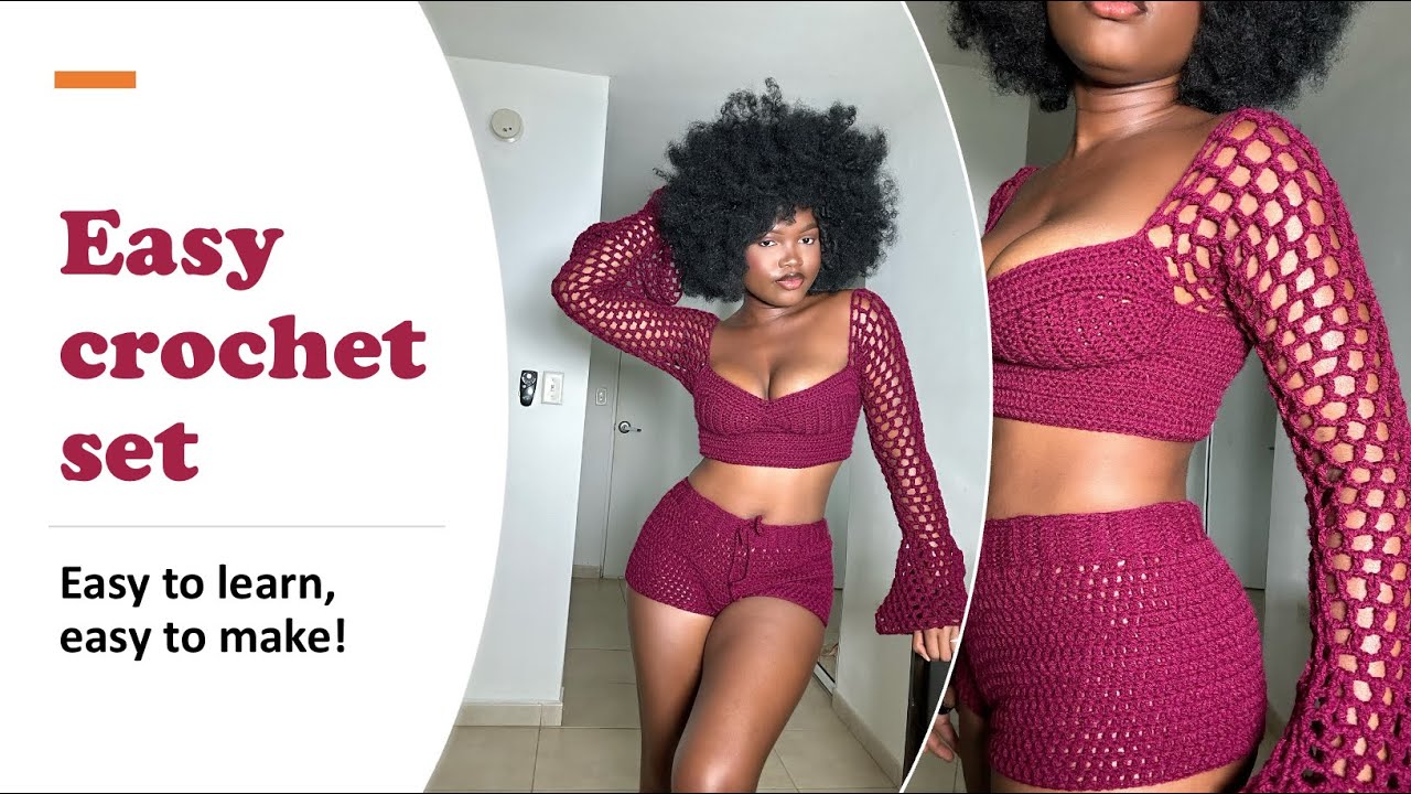 Easy crochet set tutorial!… easy to learn, easy to make! Don’t miss this !!! #crochettutorial #🧶