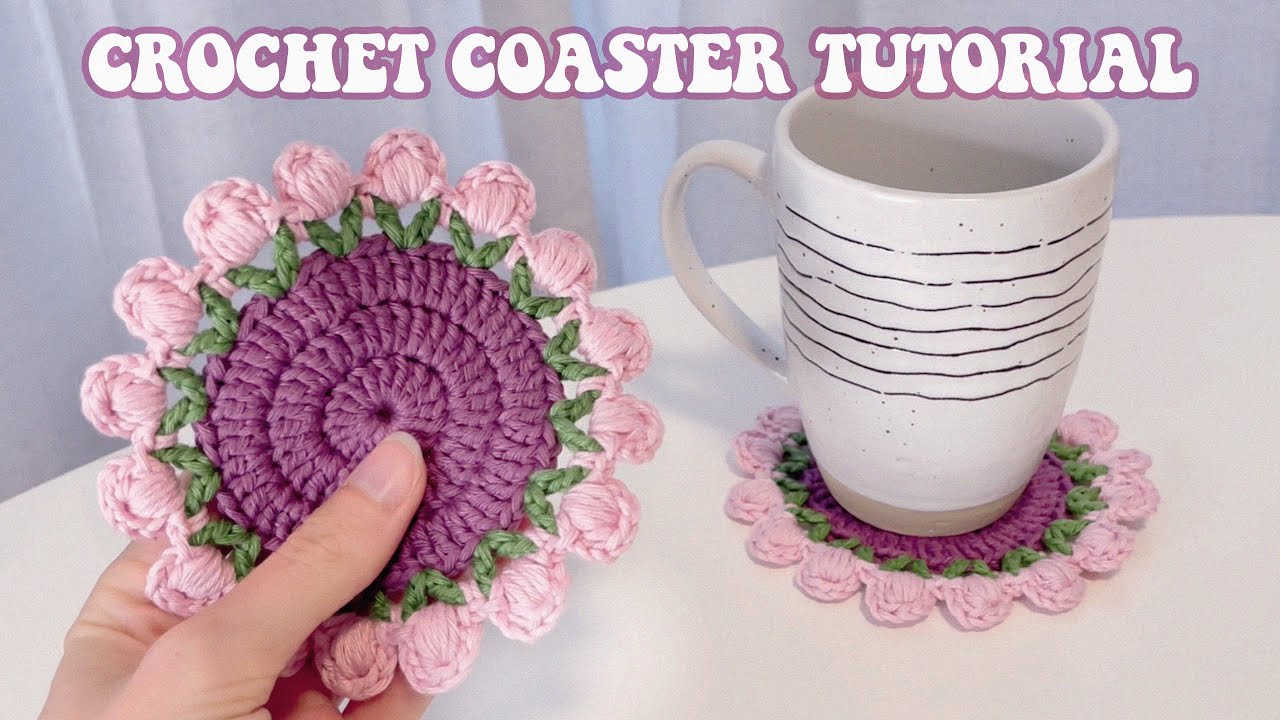 Cómo HACER un POSAVASOS de Tulipanes a CROCHET | Tutorial Paso a Paso Para Principiantes