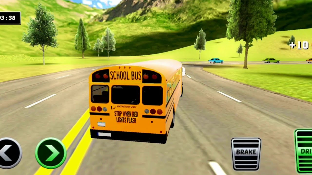 School bus driving gameplay