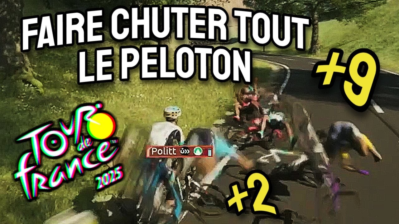 FAIRE CHUTER TOUT LE PELOTON EN 20 MINUTES (gros d&eacute;g&acirc;ts) - Tour de France 2025 (Les d&eacute;fis de Wane)
