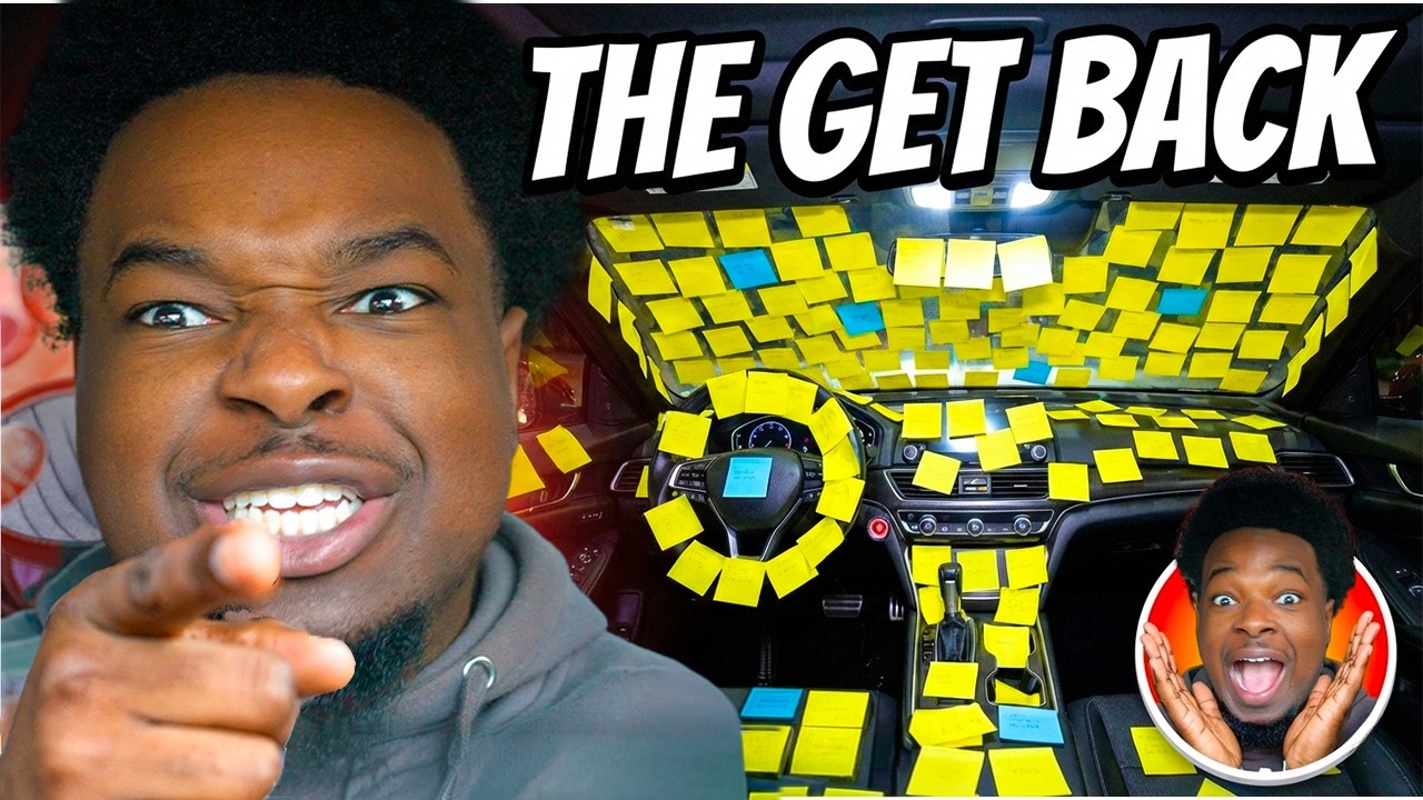 Covering My Cousin's Car in 1,000 Sticky Notes (REVENGE PRANK)