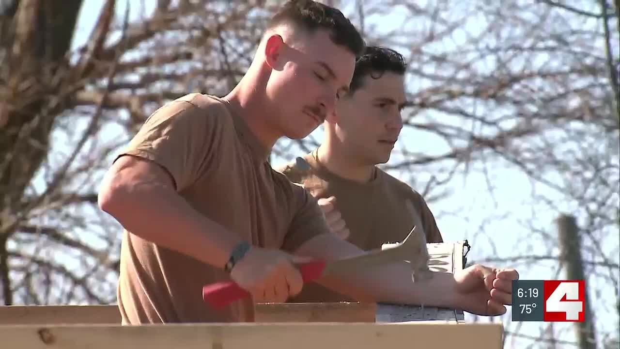 USS St. Louis crew visits namesake city, builds tiny homes for veterans