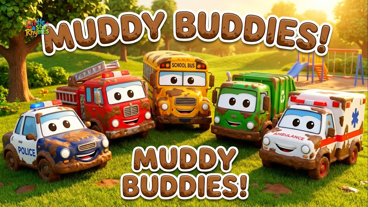 The Muddy Car Song | Learn Colors with Rescue Vehicles | Fire Truck, Police Car & More!