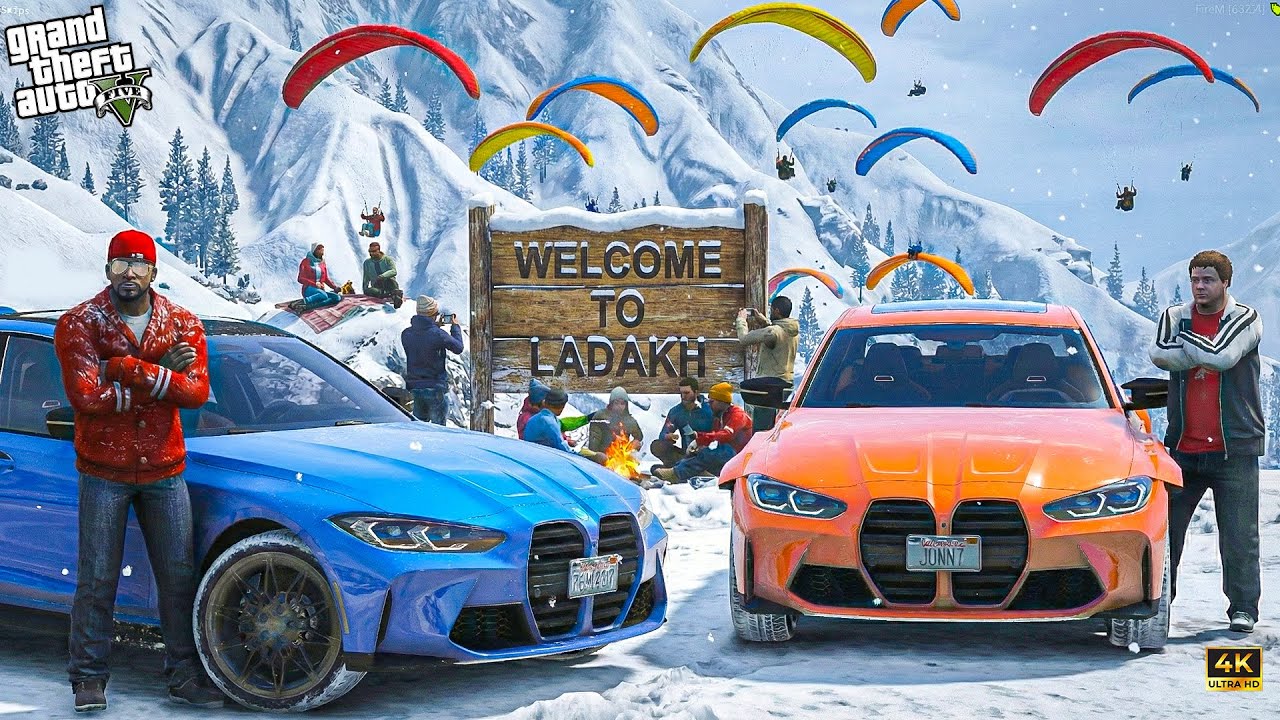 GTA 5 : GOING WO LEH LADKAH IN SNOW FALL WITH SUZUKI HAYABUSA AND NINJA H2 JIMMY AND MICHAEL OMG!