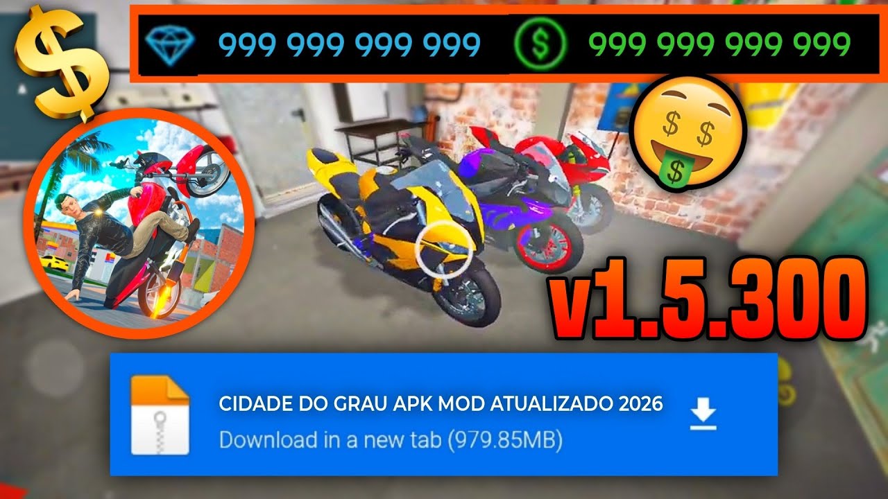 SAÍU!! CIDADE DO GRAU APK MOD 1.5.300 ATUALIZADO VIA MEDIAFIRE 2026 COM DINHEIRO INFINITO MOD APK 🤑✅