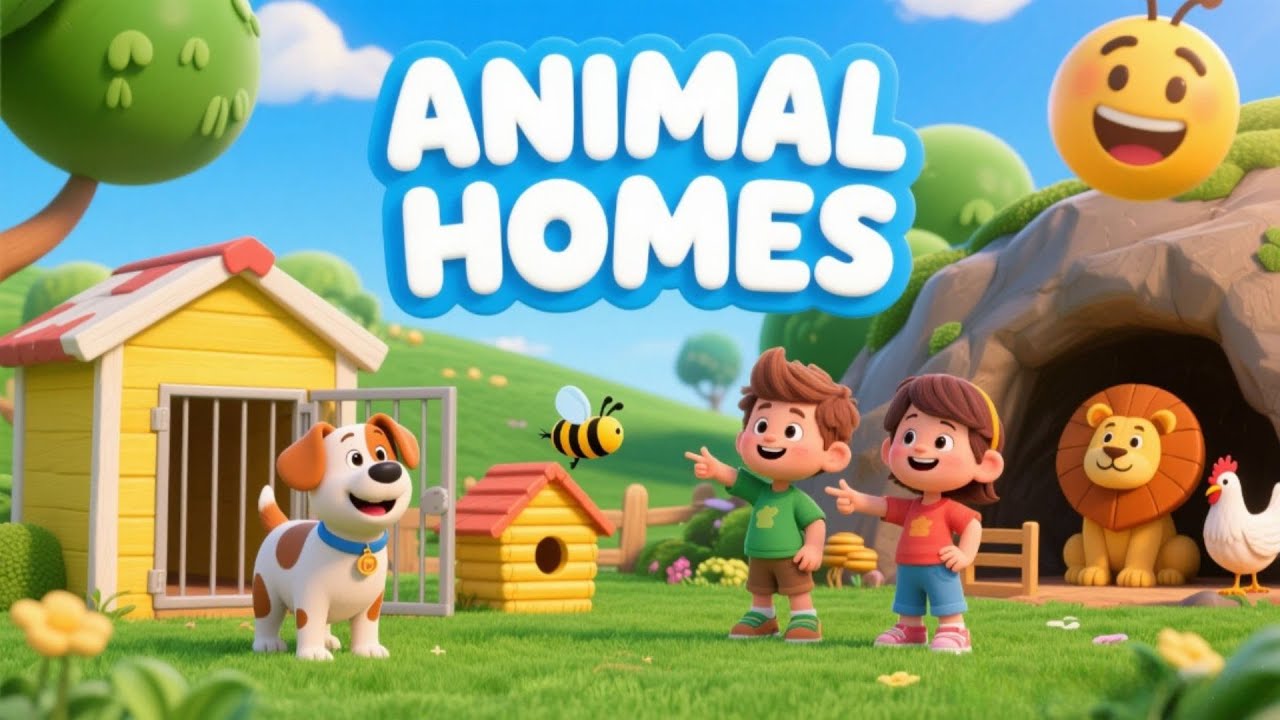 Animal Homes for Kids |Where Do Animals Live? 🐾 |🐶🐝🐘Learn Where Animals Live |Giggle Thinker