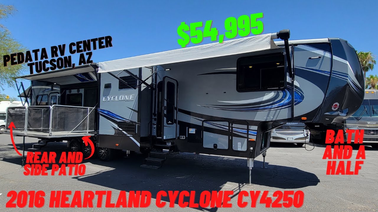 SOLD! Double Deck & 3 Awnings? 2016 Heartland Cyclone CY 4250 Video Walkthrough | $55k | 13' Garage