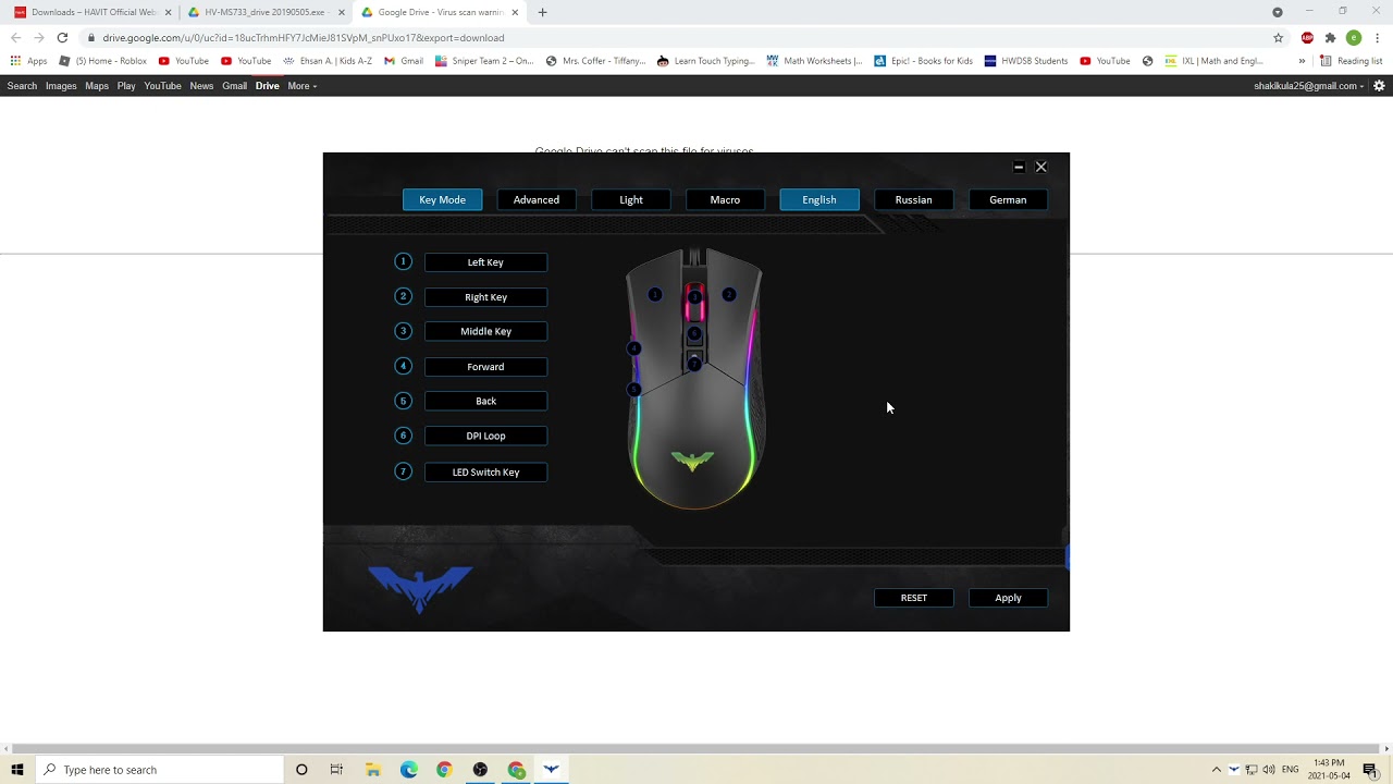 How to change the setting of your HAVIT gaming mouse