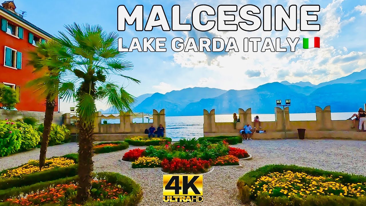MALCESINE LAKE GARDA ITALY SUNSET  WALKING TOUR 4K 60 FPS
