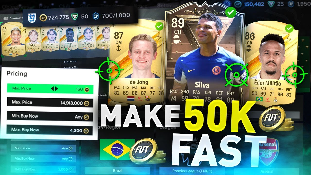 Make 50K in UNDER an HOUR!! *BEST SNIPING & TRADING METHOD* #FC24