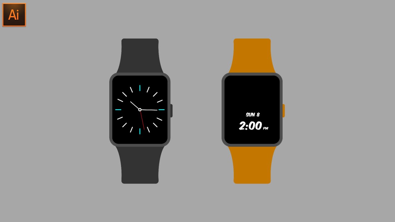 How to Design Smart Watch In Illustrator || Adobe Illustrator Tutorial