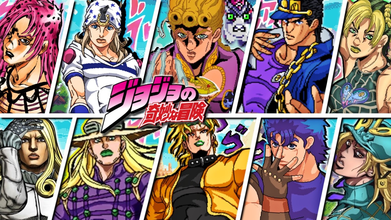 Все ультимативные атаки из JoJo's Bizarre Adventure (MUGEN 60FPS)