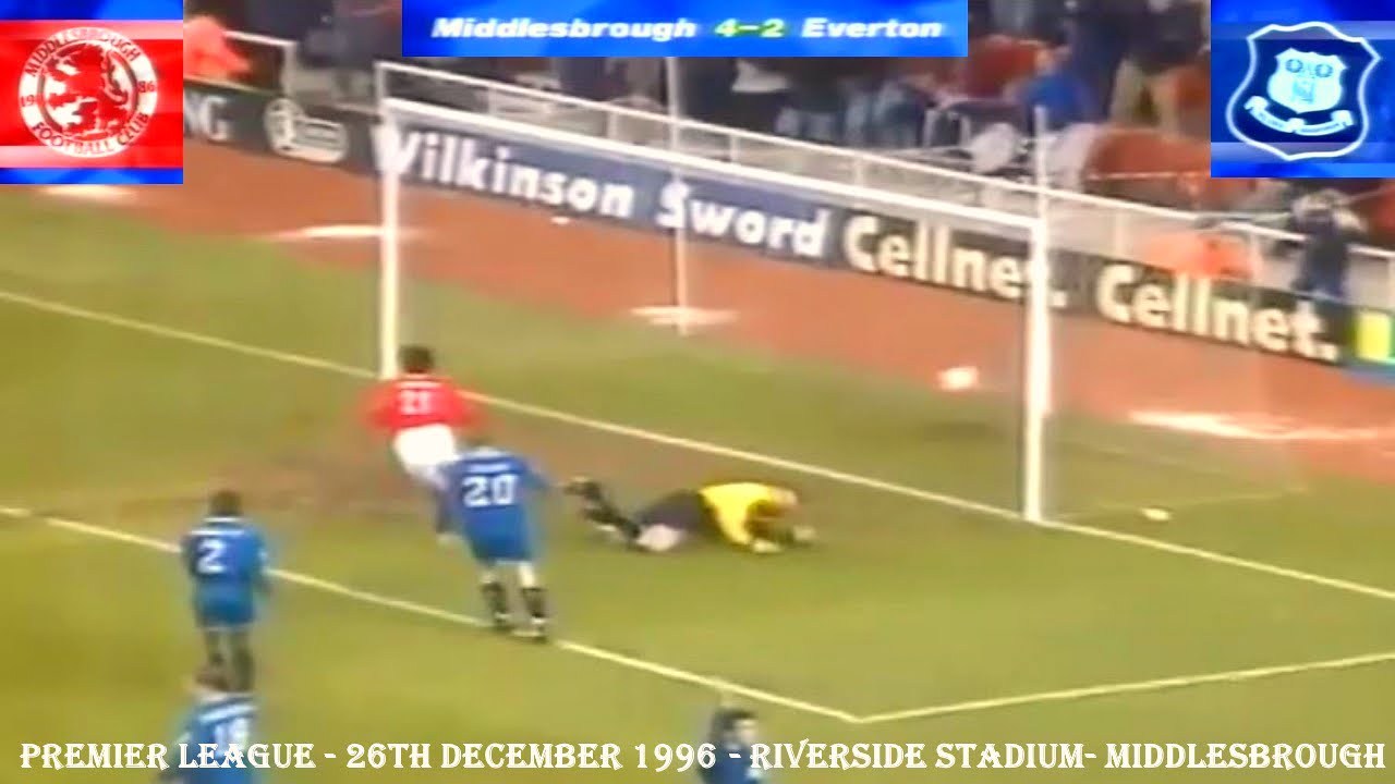 MIDDLESBROUGH FC V EVERTON FC - 26TH DECEMBER 1996 - RIVERSIDE STADIUM - MIDDLESBROUGH
