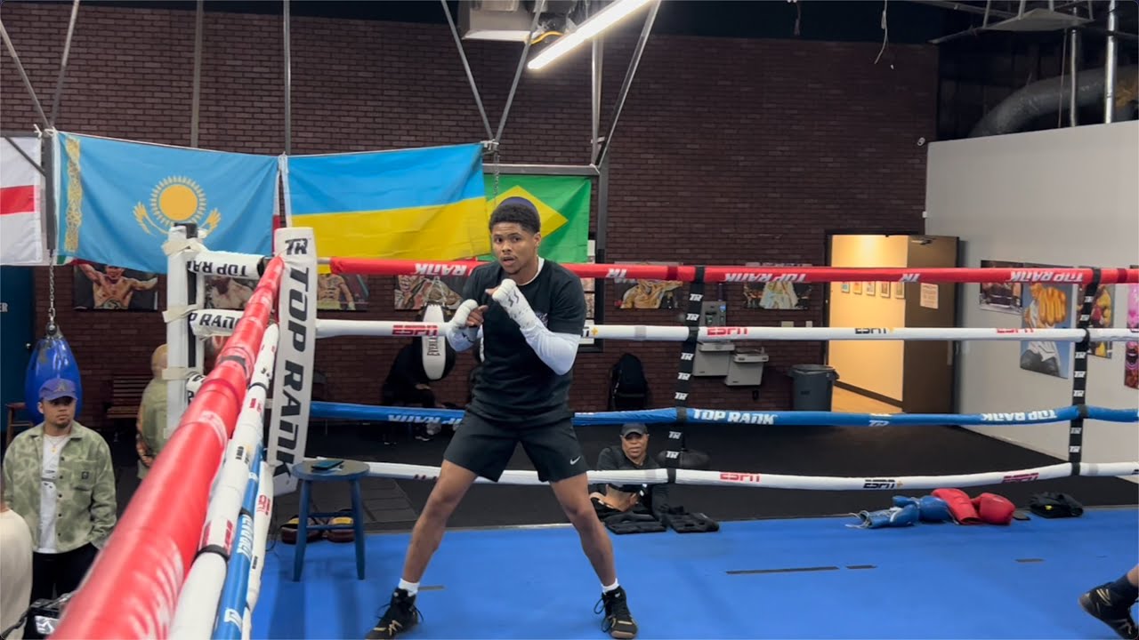 SHAKUR STEVENSON SHADOW BOXING IN CAMP FOR YOSHINO AT TOP RANK GYM IN LAS VEGAS | TRAINING