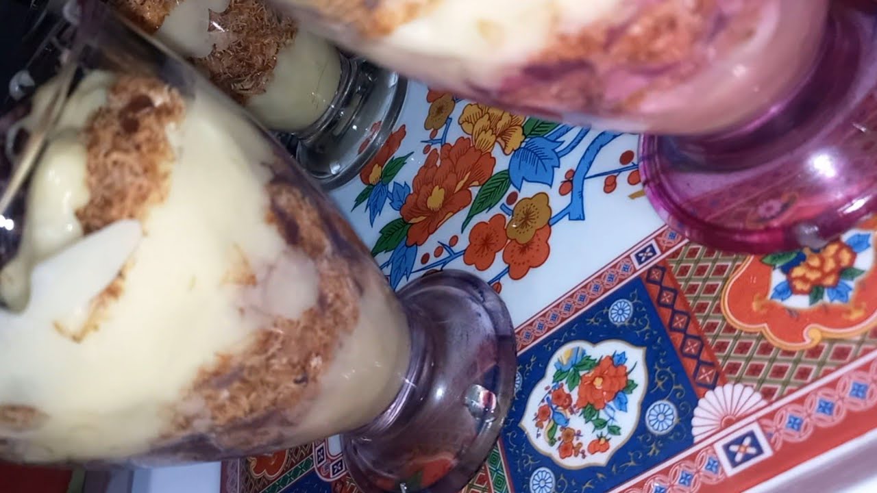 احلى تحليه خفيفه بالكنافه وصوص الكراميل🍸