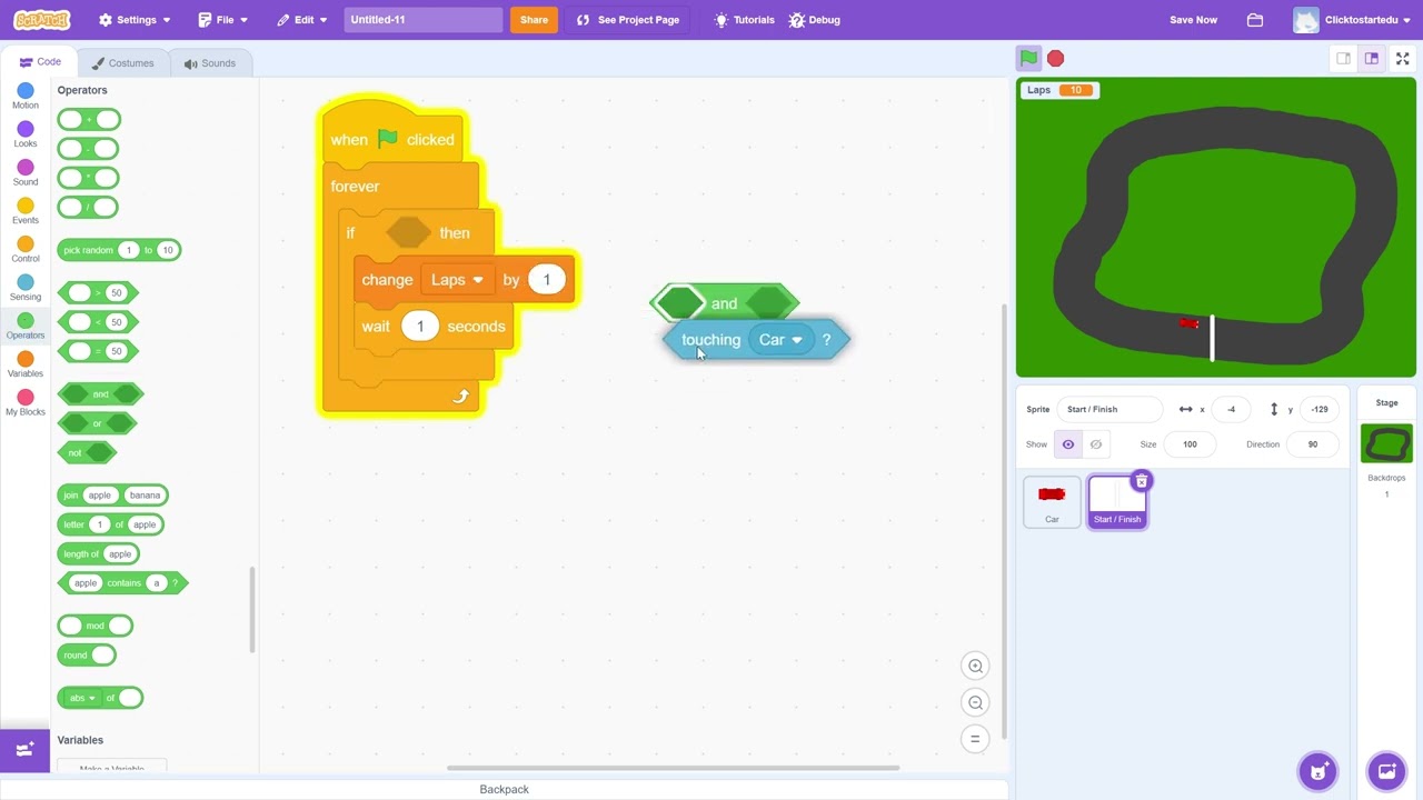 Build a 2 PLAYER top-down racing game in SCRATCH - PART 3