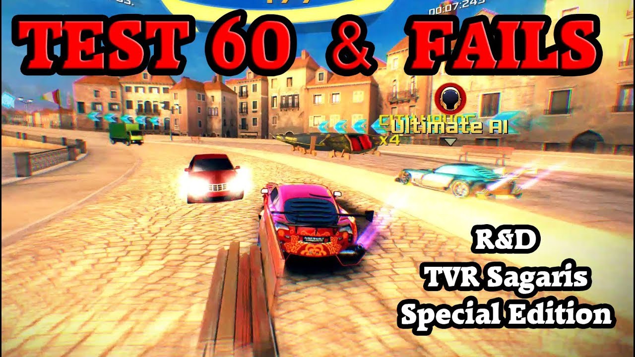 Asphalt 8 - R&D TVR Sagaris SE (Test 60 + FAILS)