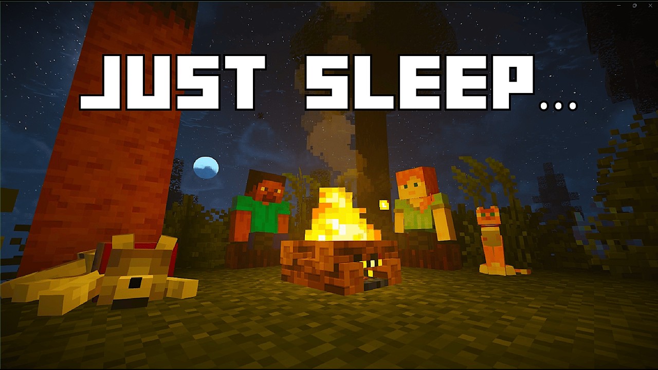 Just Sleep... (Minecraft Soft Piano Music w/ Rain Ambience For Sleeping)
