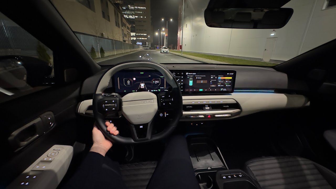 Driving Kia EV4 GT Line at Night - No Comment!