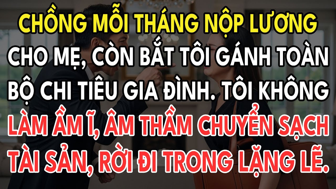 Chồng Mỗi Tháng Nộp Lương Cho Mẹ, Còn Bắt Tôi Gánh Toàn Bộ Chi Tiêu Gia Đình. Tôi Không Làm Ầm Ĩ....