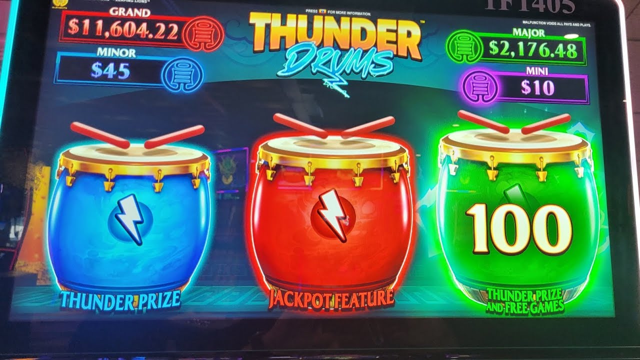 Thunder drums gold drum bonus on max bet! #slots #delawarepark