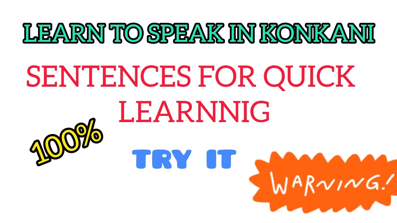 30 KONKANI  sentences for QUICK LEARNING THROUGH ENGLISH AND HINDI