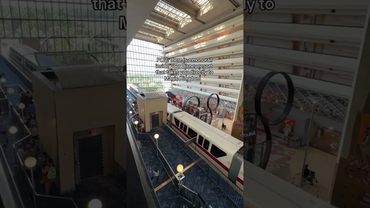 Disney&rsquo;s Contemporary Resort with monorail #disney #hotel #waltdisneyworld