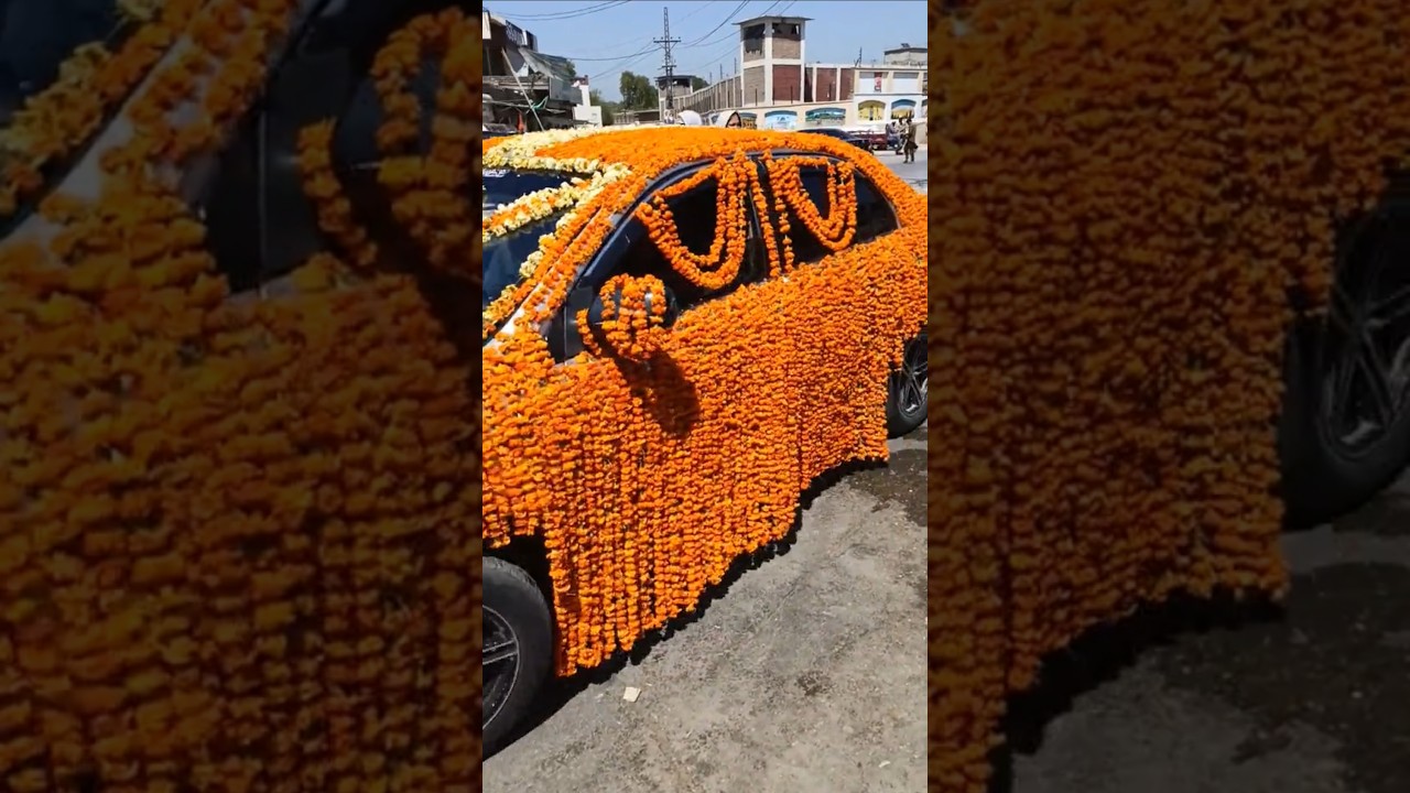best car decoration with artificial flowers