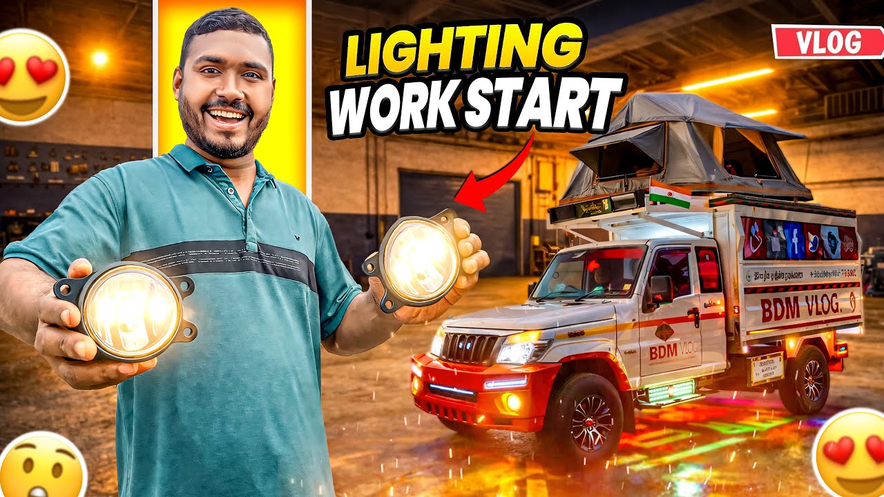 Lighting Work Start on Luxury Pickup | Full Modification Vlog 🔥 